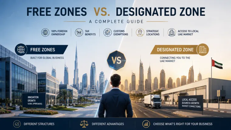 Designated Zones vs Free Zones in the UAE: A Complete Guide